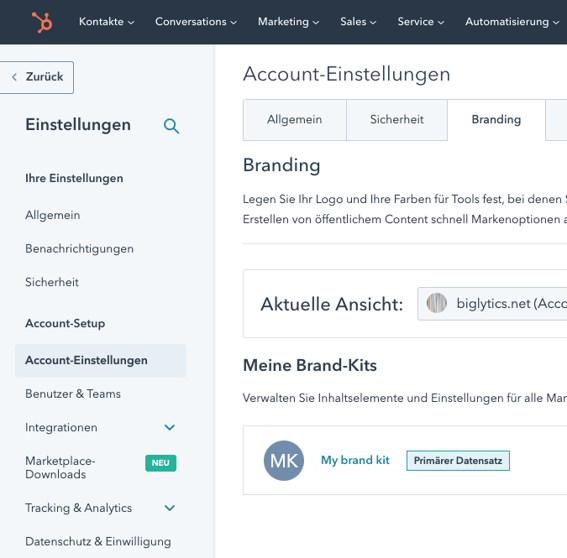 Account-Standardeinstellungen