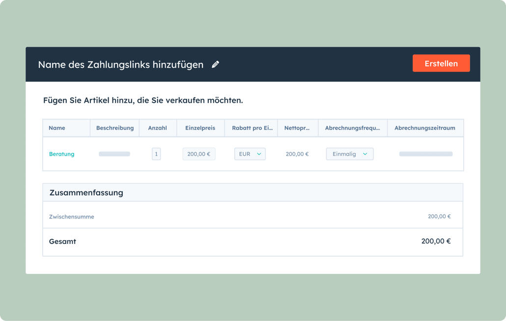 Beispiel für einen Checkout-Zahlungslink