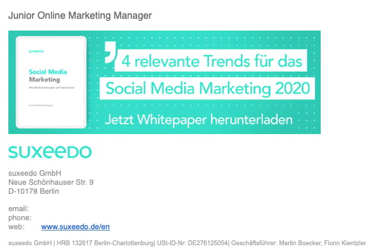 E-Mail-Banner Beispiel Suxeedo