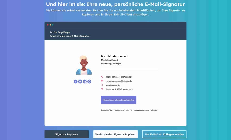 E-Mail-Signatur erstellen in HubSpot