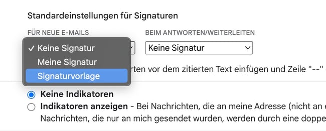 Gmail-Signatur Signaturvorlage Einstellungen