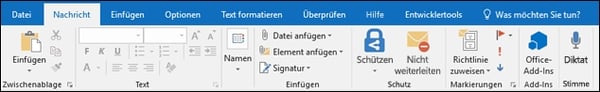 Screenshot Variation der Outlook-Navigation
