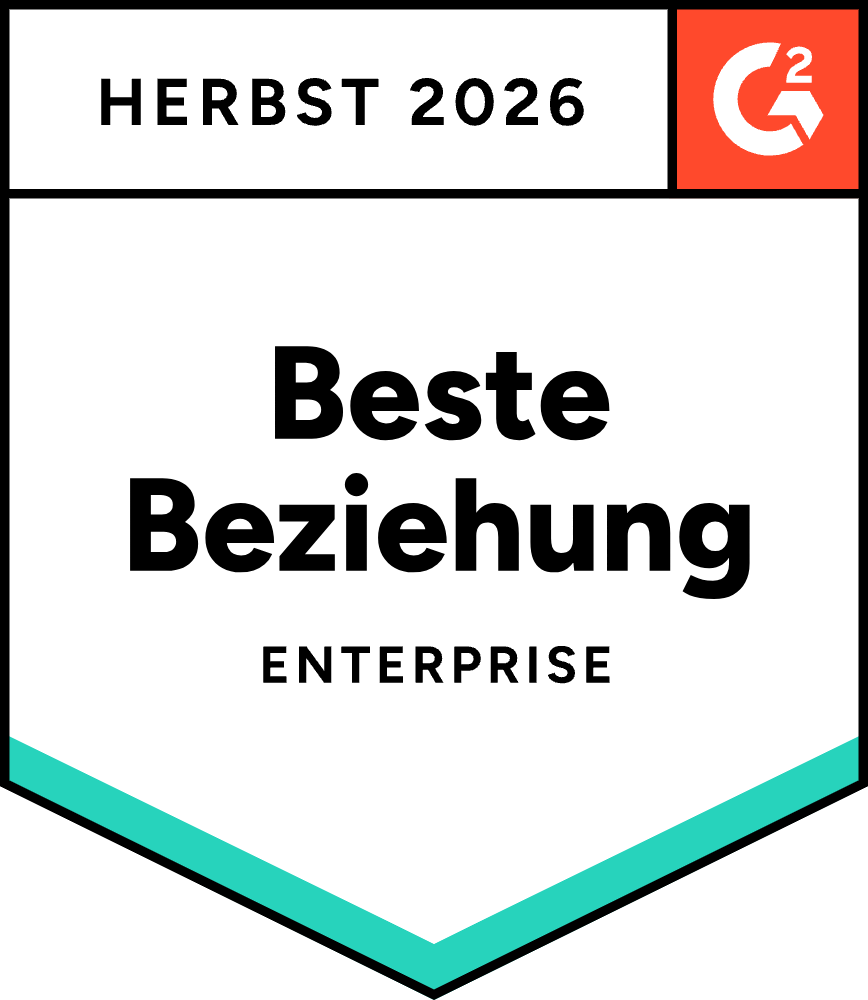 G2-Award-Abzeichen für CRM-System von HubSpot: Best Relationship, Frühjahr 2025