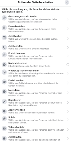 CTA Button der. Facebook-Seite bearbeiten