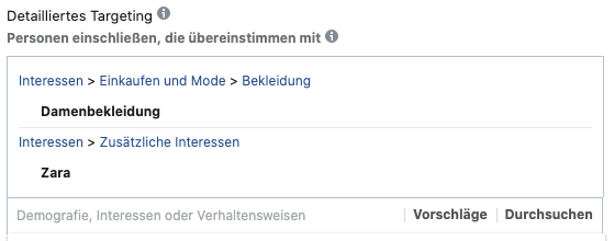 Detailliertes Facebook Targeting