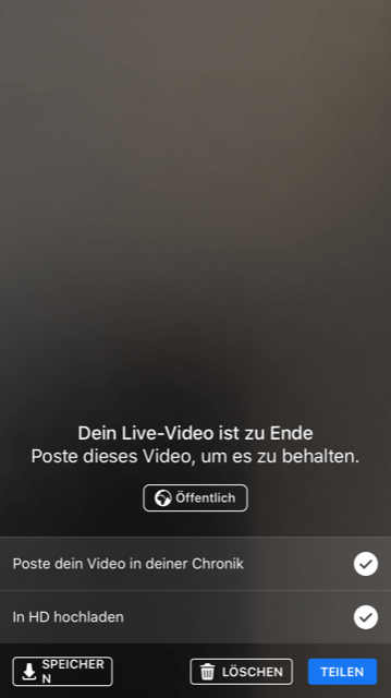 Facebook Live Video beenden