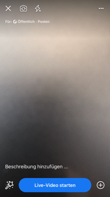 Facebook Live Video starten