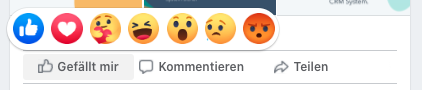 Facebook-Post Reaktionen