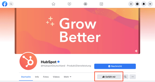 Facebook Unternehmensseite liken