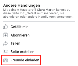 Freunde einladen Facebook-Seite zu liken
