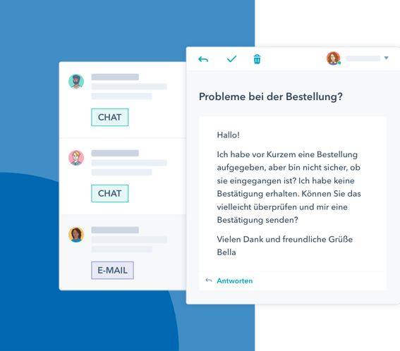 Konversationen im Support-Ticketsystem von HubSpot Service Hub