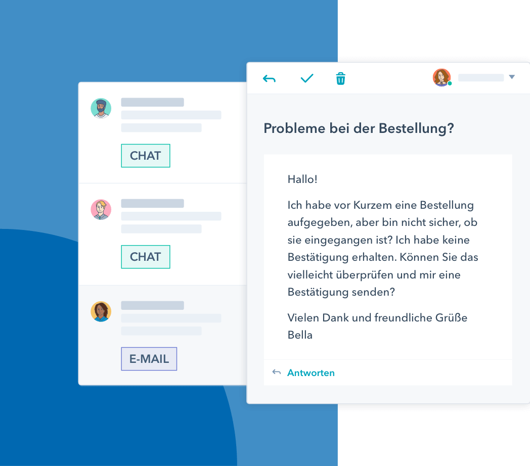 Konversationen im Support-Ticketsystem von HubSpot Service Hub