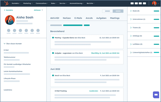 Das Ticketsystem von HubSpot zeigt ein Kanban-Board