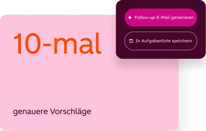 Kundenunternehmen, die den intelligenten Dealfortschritt verwenden, erhalten 10-mal genauere CRM-Vorschläge.