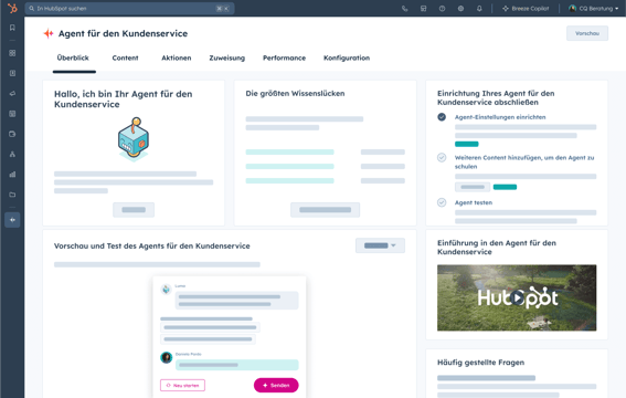 Breeze AI&nbsp;– Agent für den Kundenservice _Übersichtsseite-1