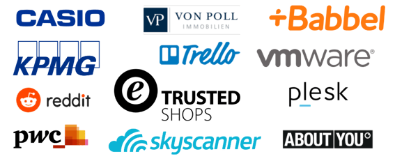 Kunden von HubSpot: Casio, E Trusted Shops, Babbel, KPMG, Reddit, Von Poll Immobilien, PWC, Babbel, VMWare, Trello, Plesk, Skyscanner, AboutYou.