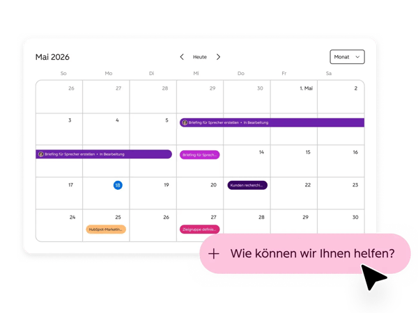 Smart CRM HubSpot Work: Kalendaransicht