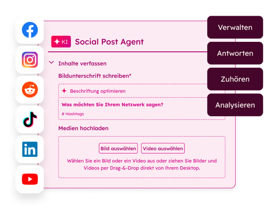 Einrichtungsmaske des HubSpot Social-Media-Agents