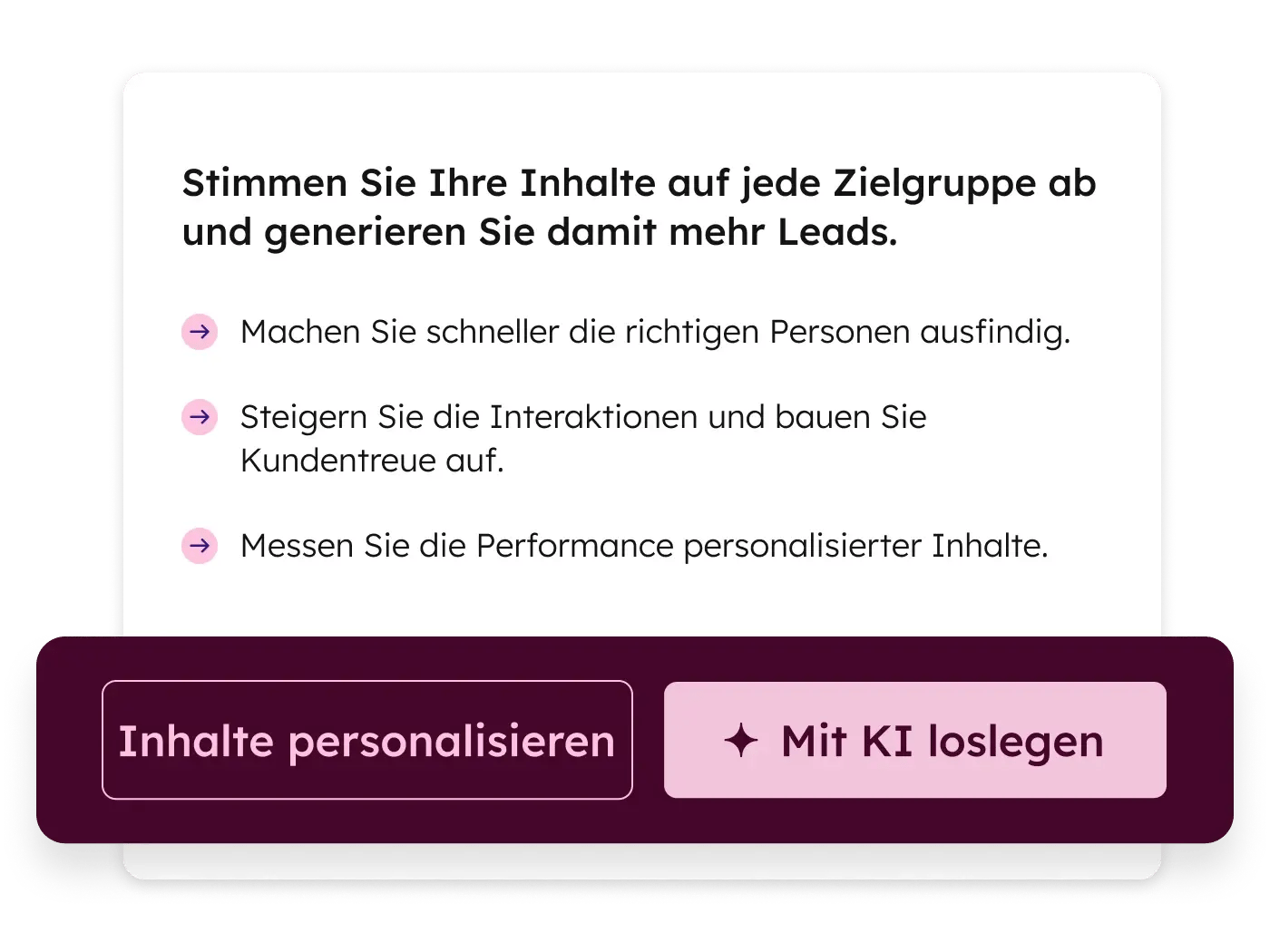 Marketing Hub – Personalisierung der Inhalte 