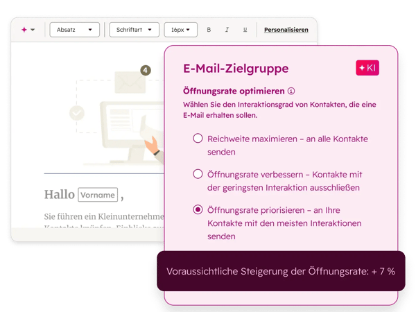 KI E-Mail Tool von HubSpot:  Optimierung und Berichte