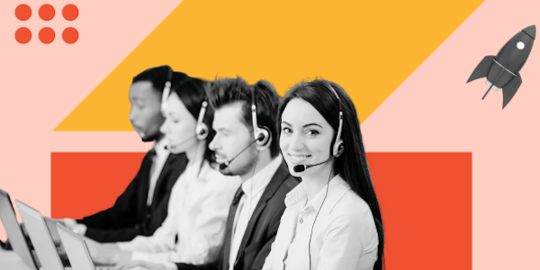 Menschen in Call Center