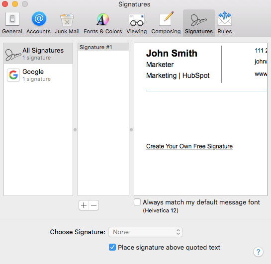 Email Signatur in Apple Mail bearbeiten