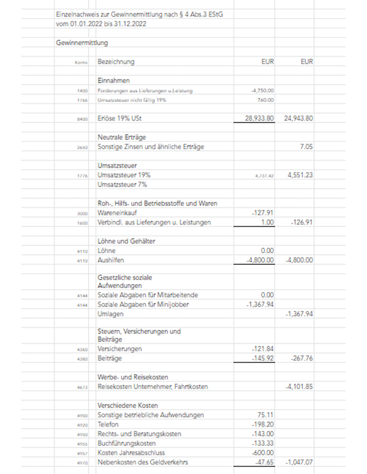 Cash Basis Accounting Screenshot Excel 3