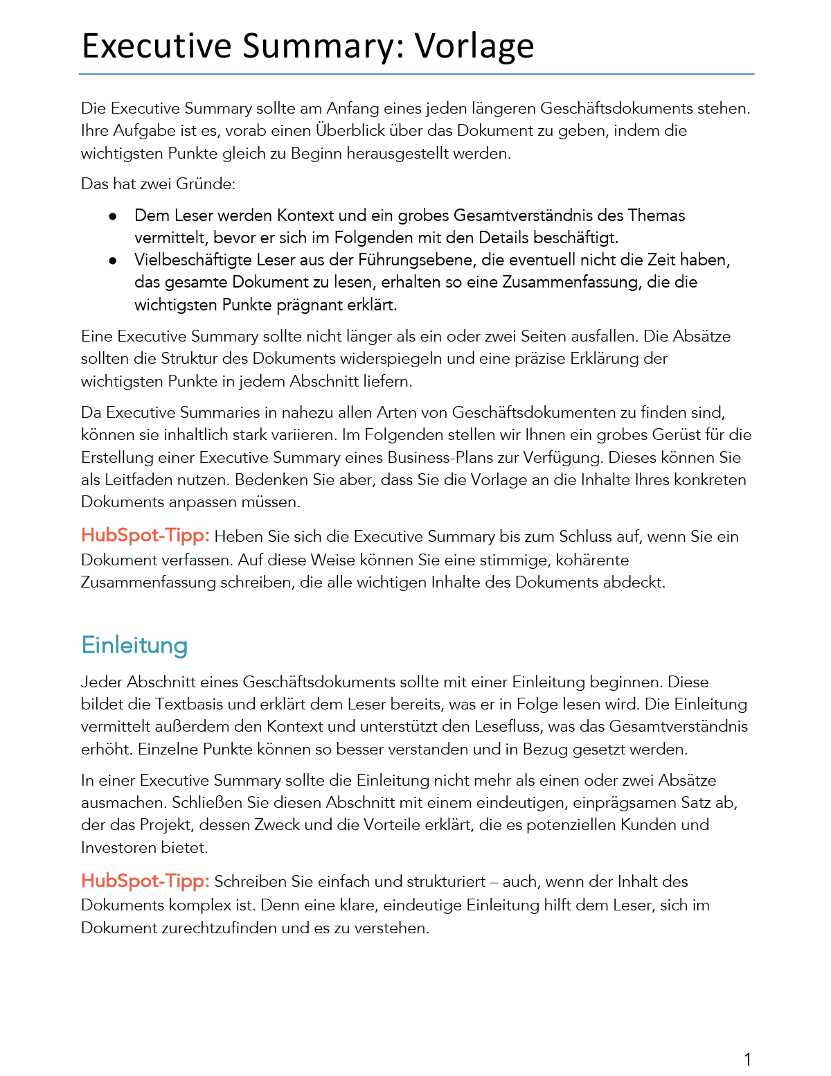 Executive Summary Screenshot Pdf 1